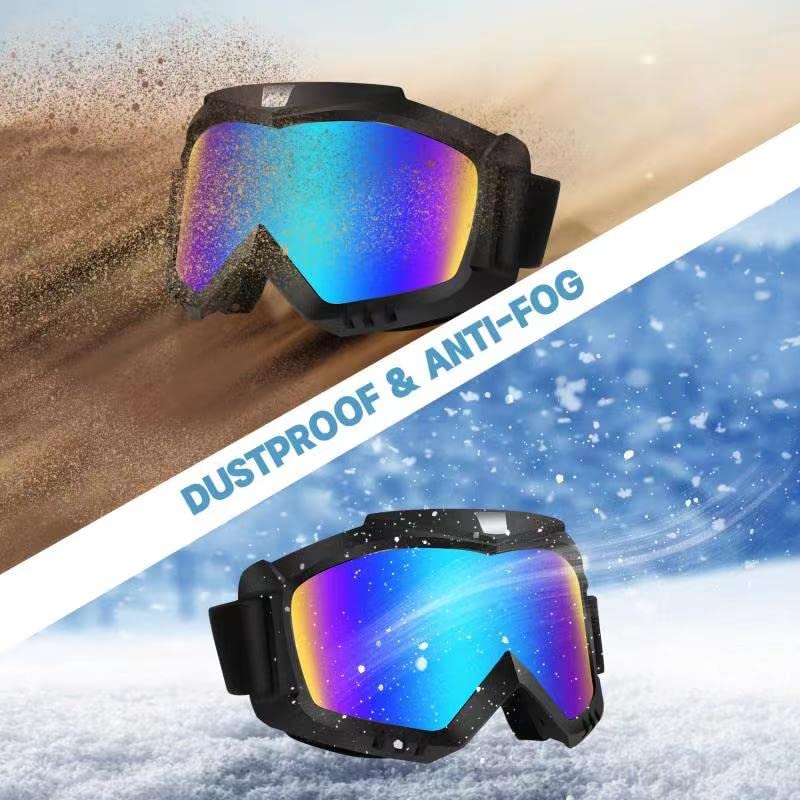 Lievermo Dirt Bike Goggles 2 Pack - Motorcycle, ATV, Riding, Ski, Windproof Racing Glasses