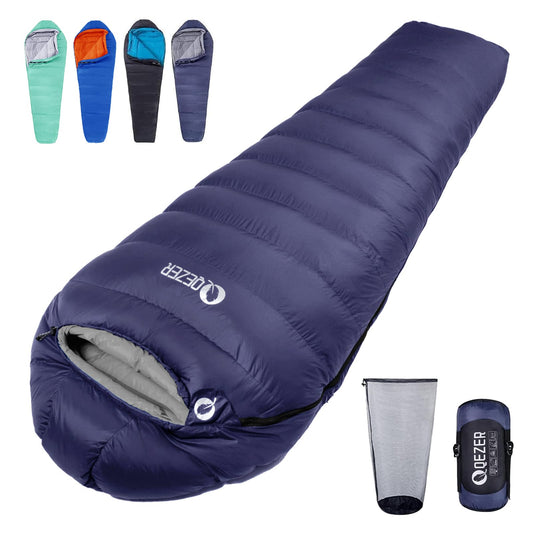 Down Sleeping Bag for Adults 0°F 10°F 15°F 20°F Backpacking Sleeping Bag for Cold Weather with Compression Sack