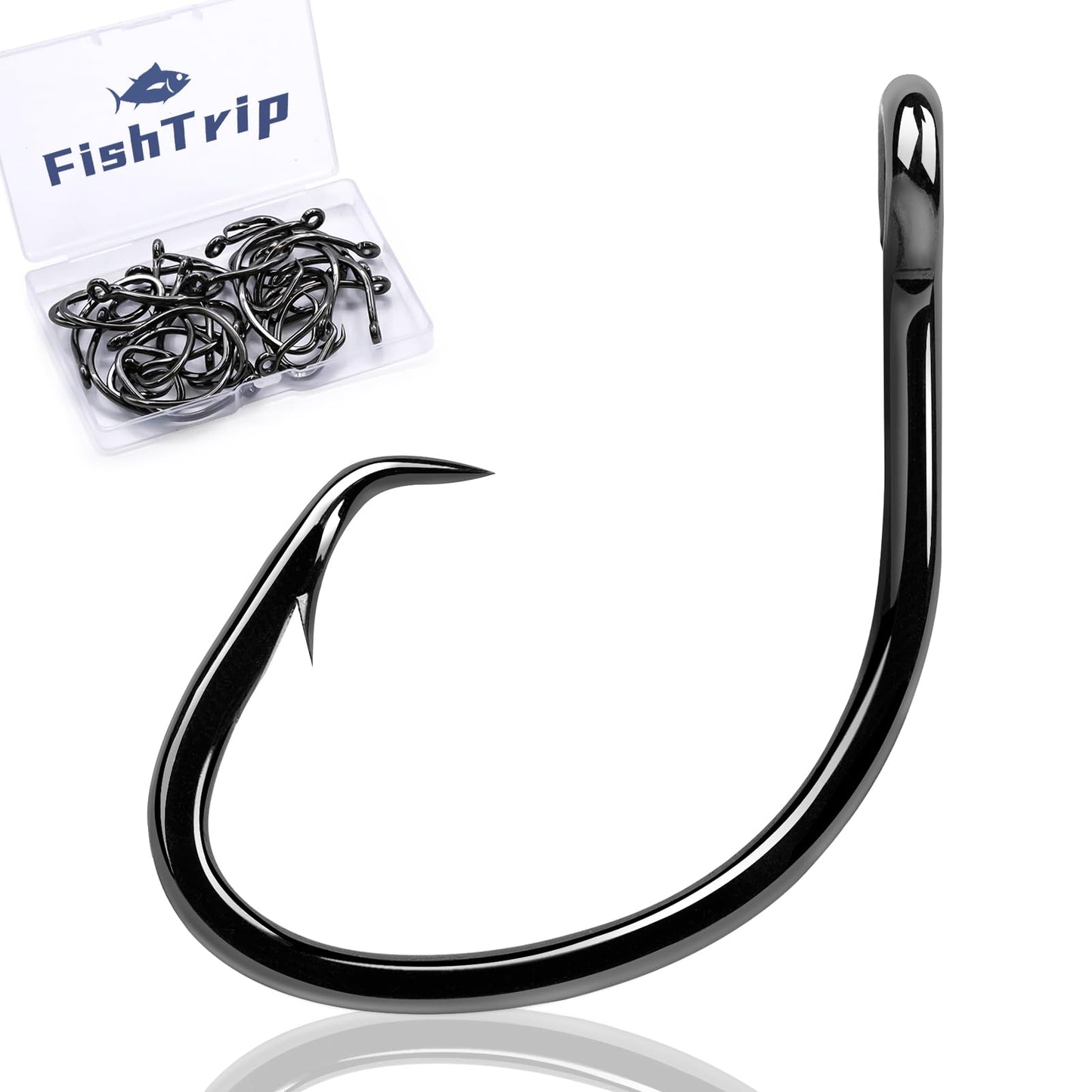 Circle Hooks Saltwater for Catfish - 25pcs Offset 3X Strong Fishing Hook Wide Gap for Live Bait,Size 2 1 1/0 2/0 3/0 4/0 5/0 6/0 7/0 8/0 9/0 10/0 12/0