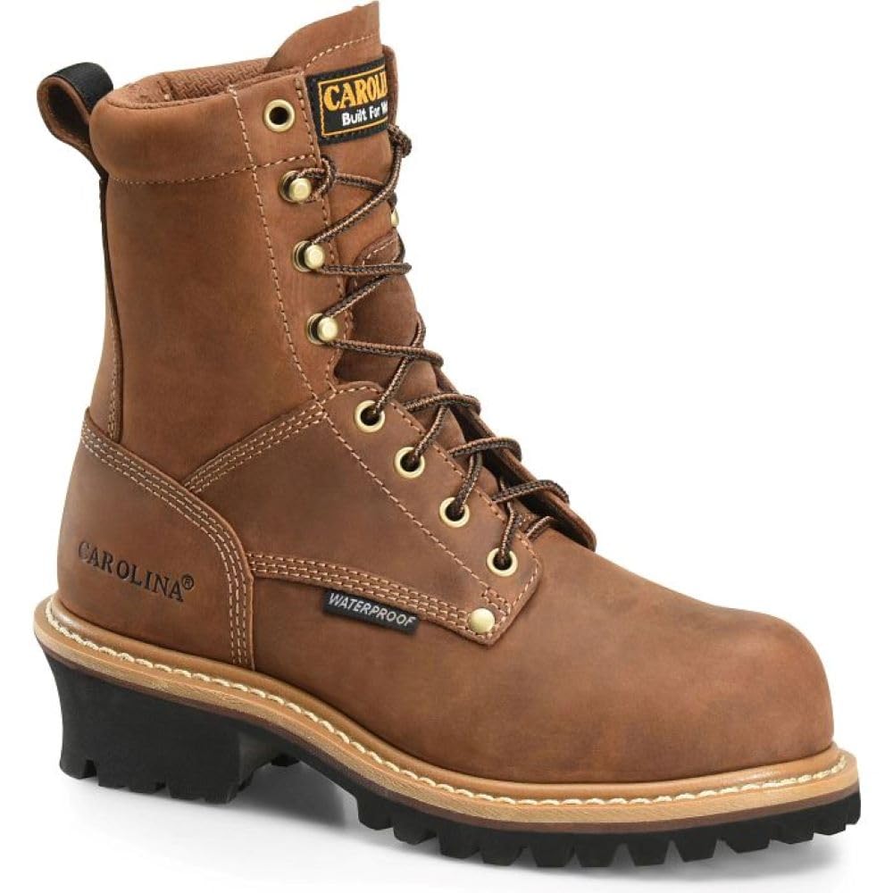 Carolina Women’s Elm 8” Waterproof Comp Toe Logger Boot, Dark Brown - 6.5 M