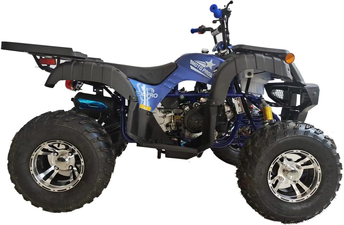 X-PRO 200 Adult ATV with Automatic Transmission w/Reverse, Big 23"/22" Aluminium Rim Wheels! (Blue)