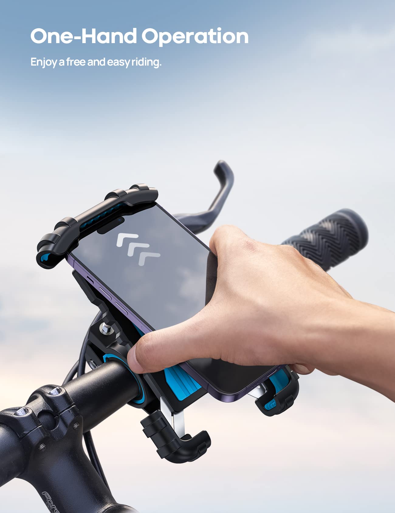 Lamicall Bike Phone Holder, Motorcycle Mount - Motorcycle Phone Holder, Handlebar Cell Phone Clamp, Scooter Phone Clip for iPhone 16 Pro Max/Plus, 15 Pro Max, S10, S20, More 4.7" to 6.8" Smartphones