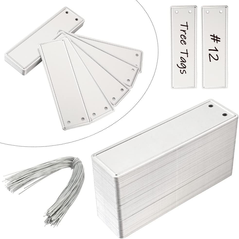 Aluminum Plant Label, 120PCS Metal Plant Labels Aluminum Tree Tags with Metal Wires Double-Sided Write On Metal Tags for Plant Markers, Tree Tags, Outdoor Identification and Greenhouse (120PCS)