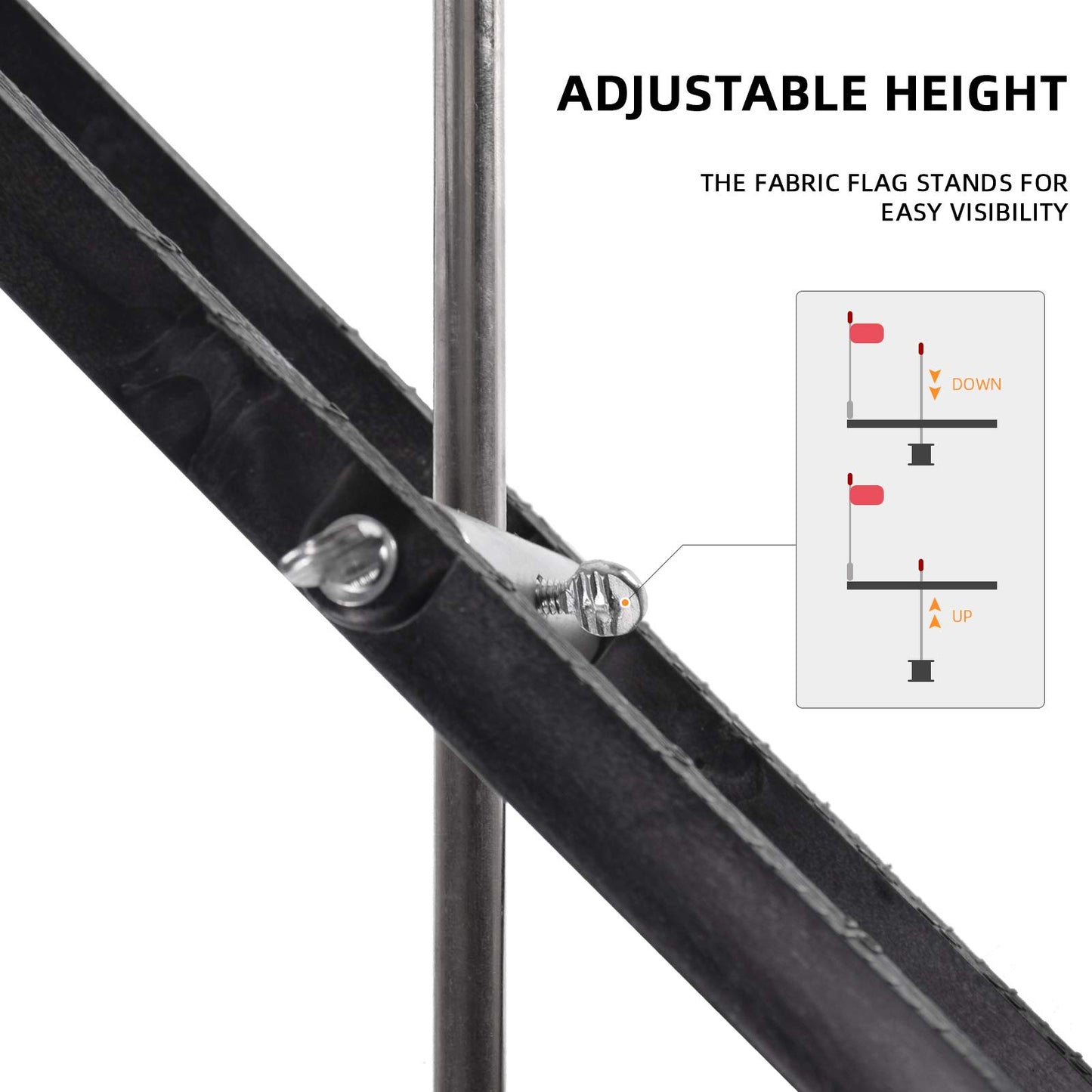 SF Black/Orange Ice Fishing Tip-Up Foldable with Orange Pole Flags Ice Fishing Strike Indicators Accessories