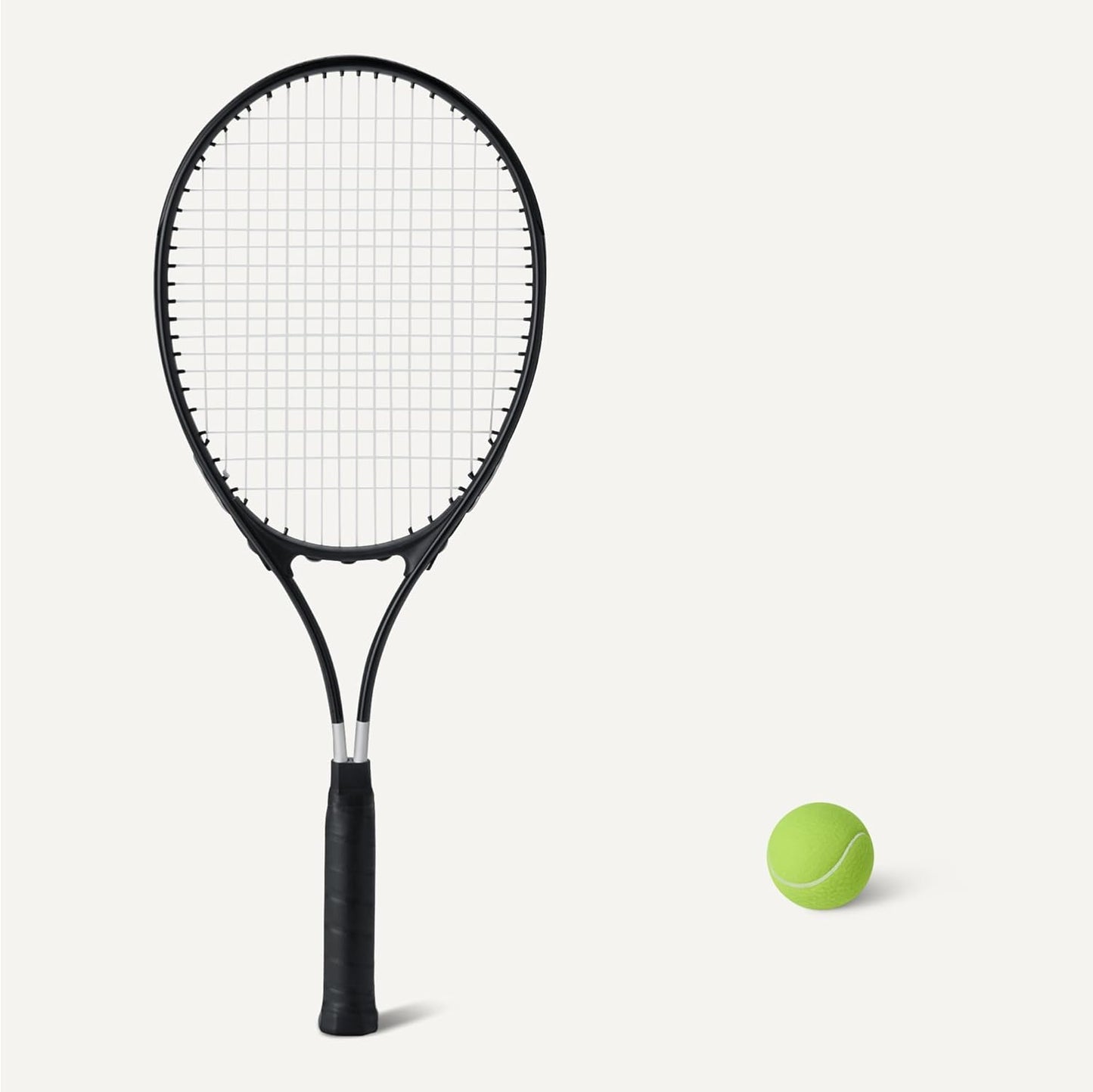 Amazon Basics Lightweight Durable Tennis Racket Set with Comfortable Grip, 27-inch Adult, Set of 2 with 3 Balls and 2 Overgrips