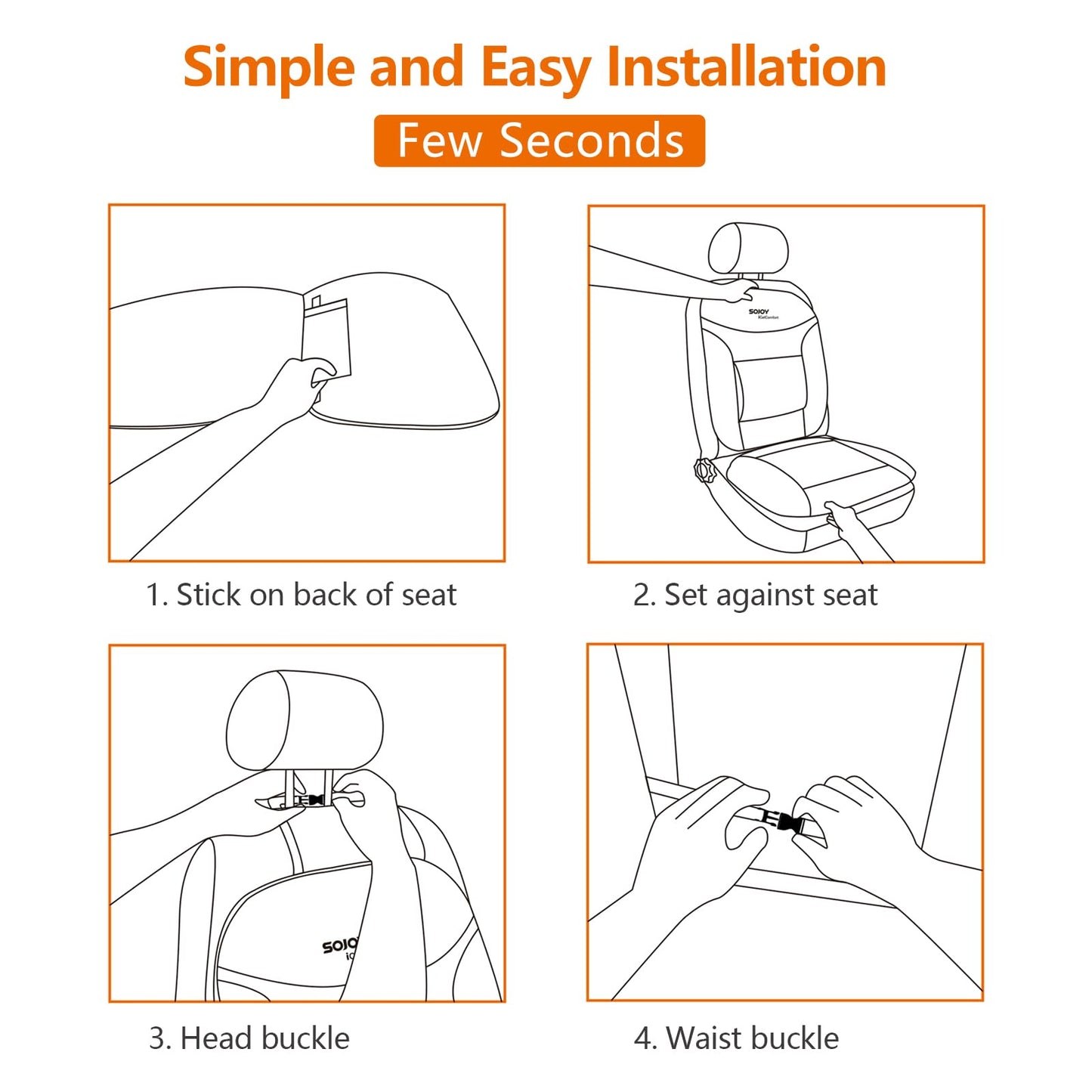 Sojoy Truck Seat Cushion with Firm Lumbar Support,Gel Seat Cushion with Upper Lower Back Support Pillow for Office,Car,Truck, Pain Relief Coccyx Seat Cushion