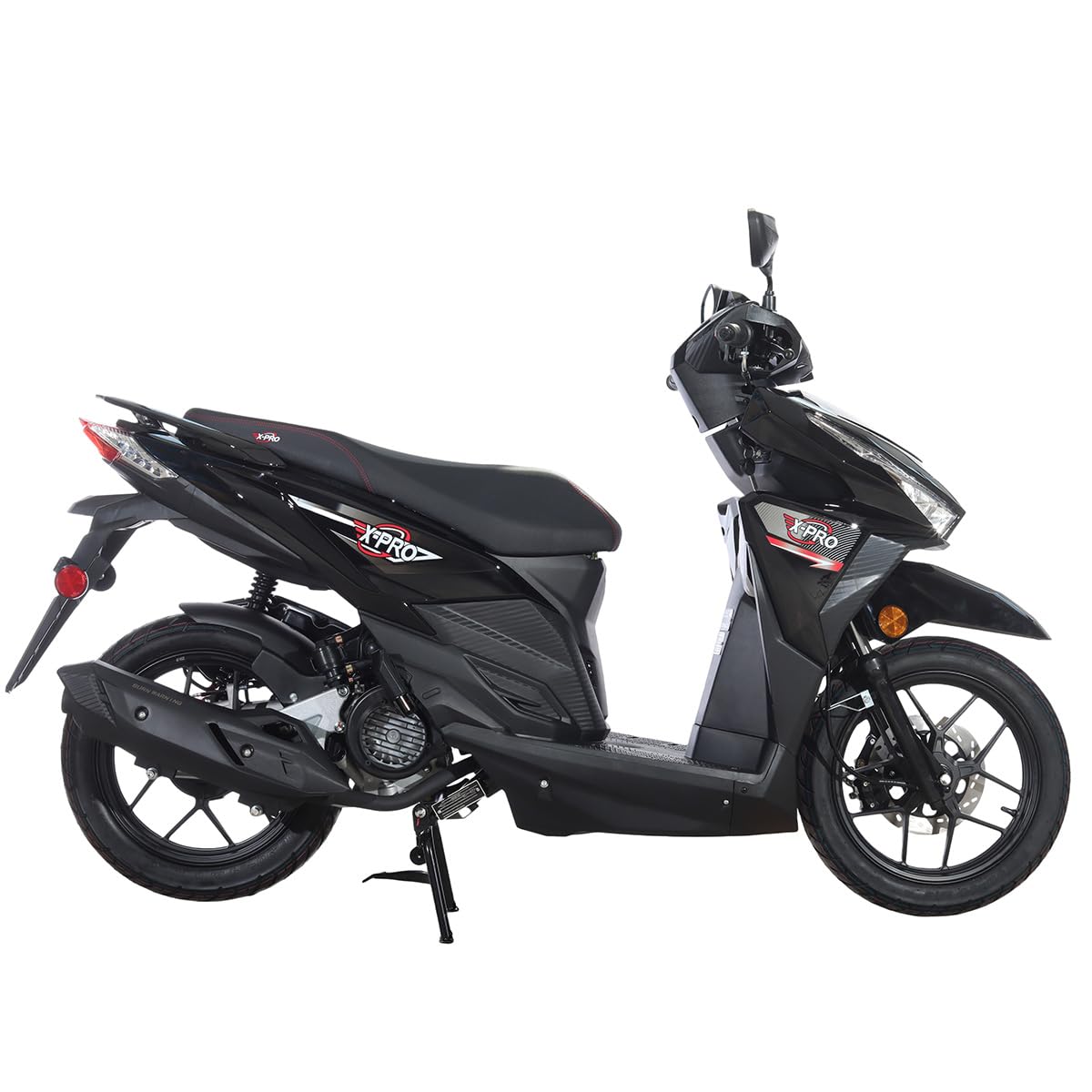 X-PRO Orion 200 Gas Moped Adult Gas Street Moped with 14" Wheels! LED Headlight!