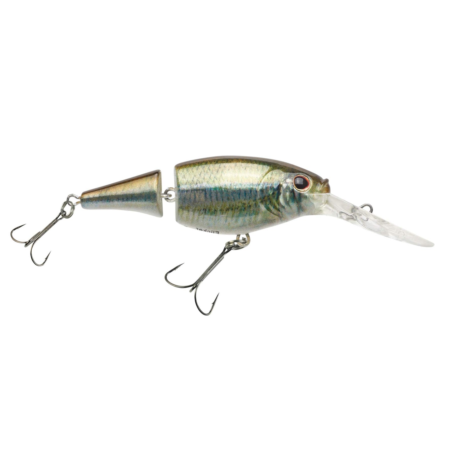 Berkley Flicker Shad Jointed Crankbait, 2 Pack, Red Tiger, 1/3 oz, 2 3/4in, 7'-9' Dive Depth