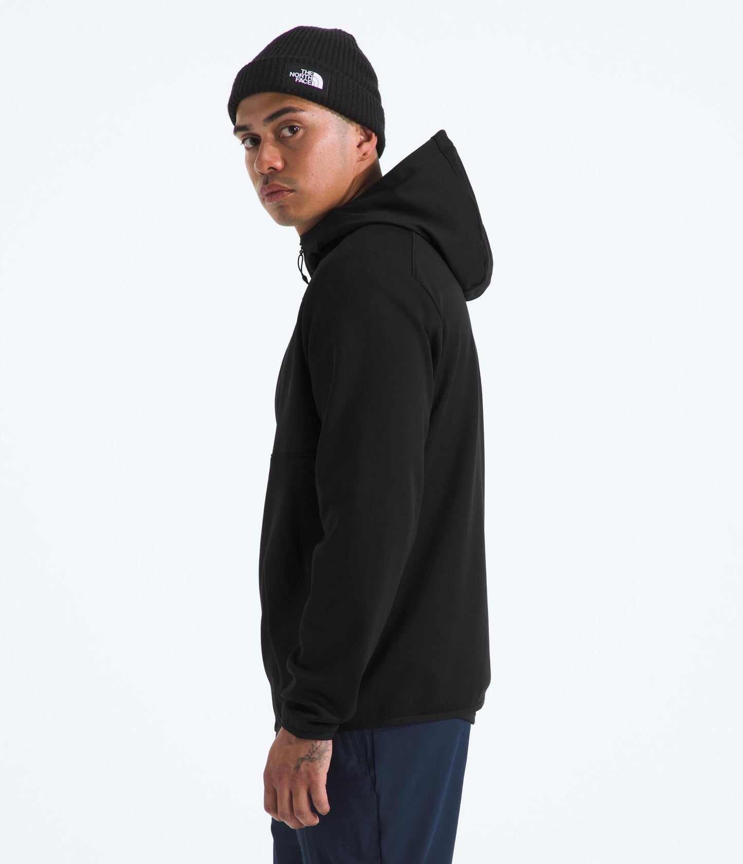 THE NORTH FACE Men's TNF Performance Fleece Full Zip Hoodie | Lightweight Hooded Top, Elastic Binding & Zip Pockets