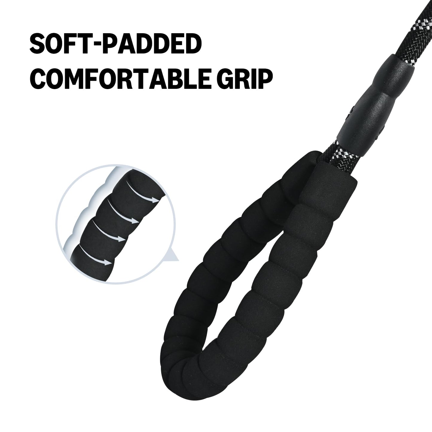 Amazon Basics Round Dog Leash, Heavy Duty, Durable Rope for Small, Medium, and Large Dogs, Lightweight Design for Walking, Training, and Outdoor Activities, Black, 4 Ft