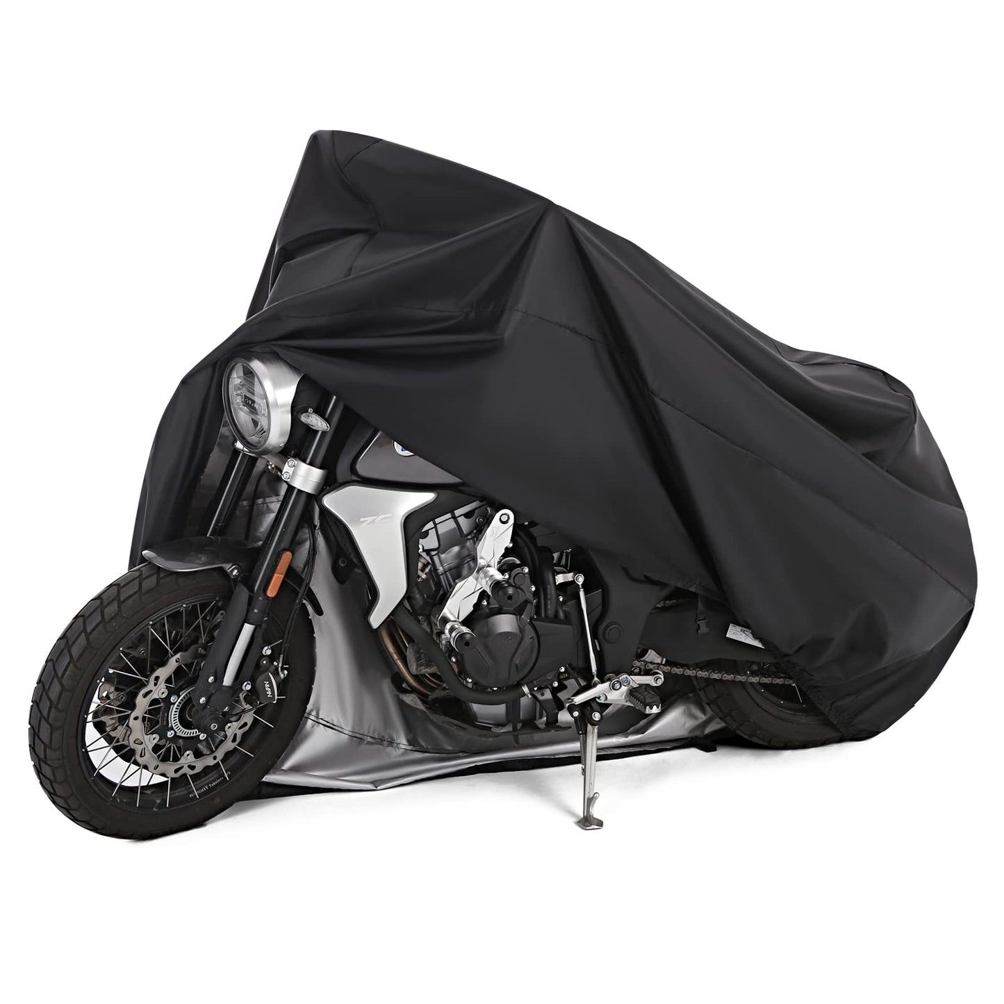 Motorcycle Cover,Motorbike Cover All Season Universal Weather Waterproof Sun Outdoor Protection with Lock-Holes & Storage Bag,XXL Motorcycles Vehicle Cover