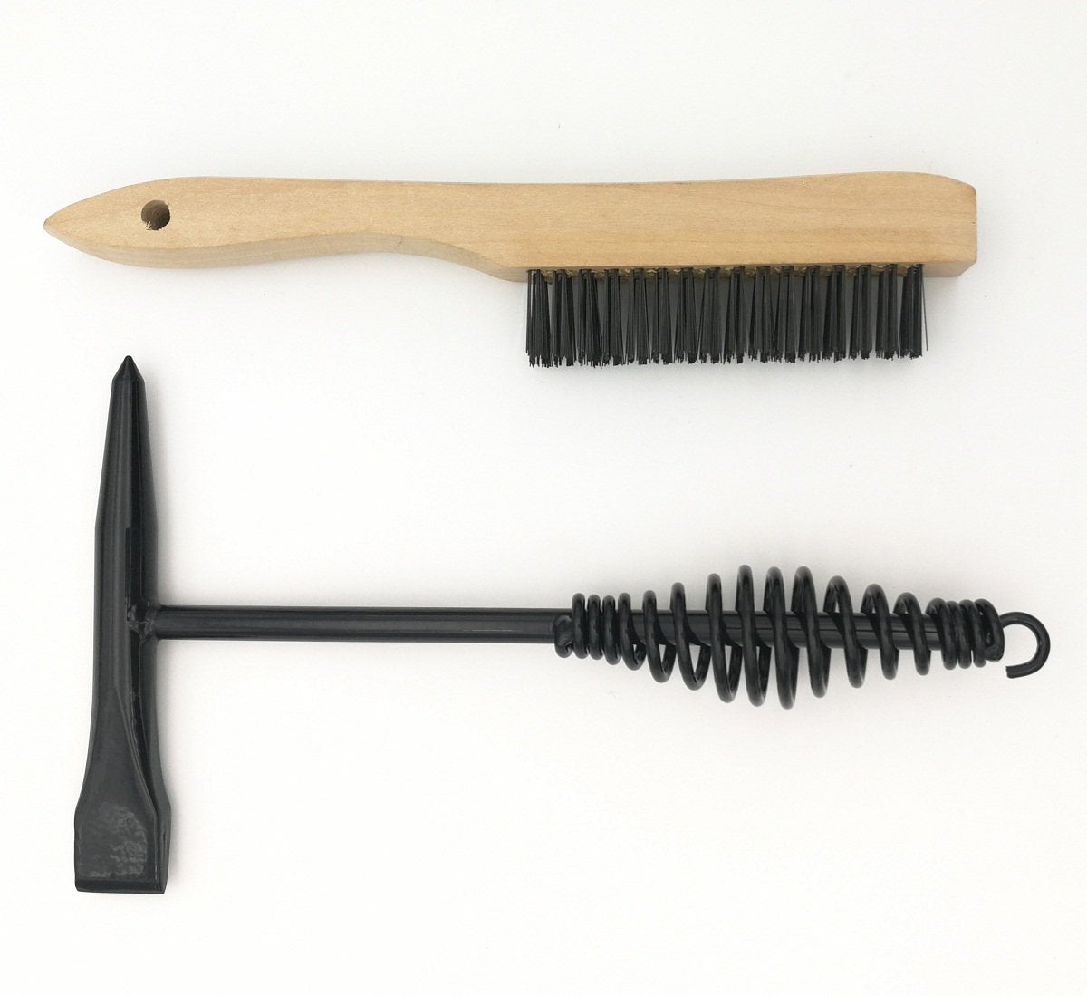 Welding Chipping Hammer with Coil Spring Handle,10.5",Cone and Vertical Chisel,10" Wire Brush