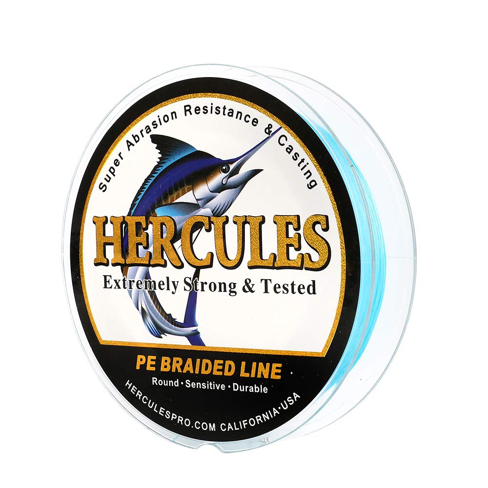 HERCULES Cost-Effective Super Cast 8 Strands Braided Fishing Line 10LB to 300LB Test for Salt-Water,109/328/547/1094 Yards(100M/300M/500M/1000M),Diam.#0.12MM-1.2MM,Hi-Grade Performance,Variety Colors