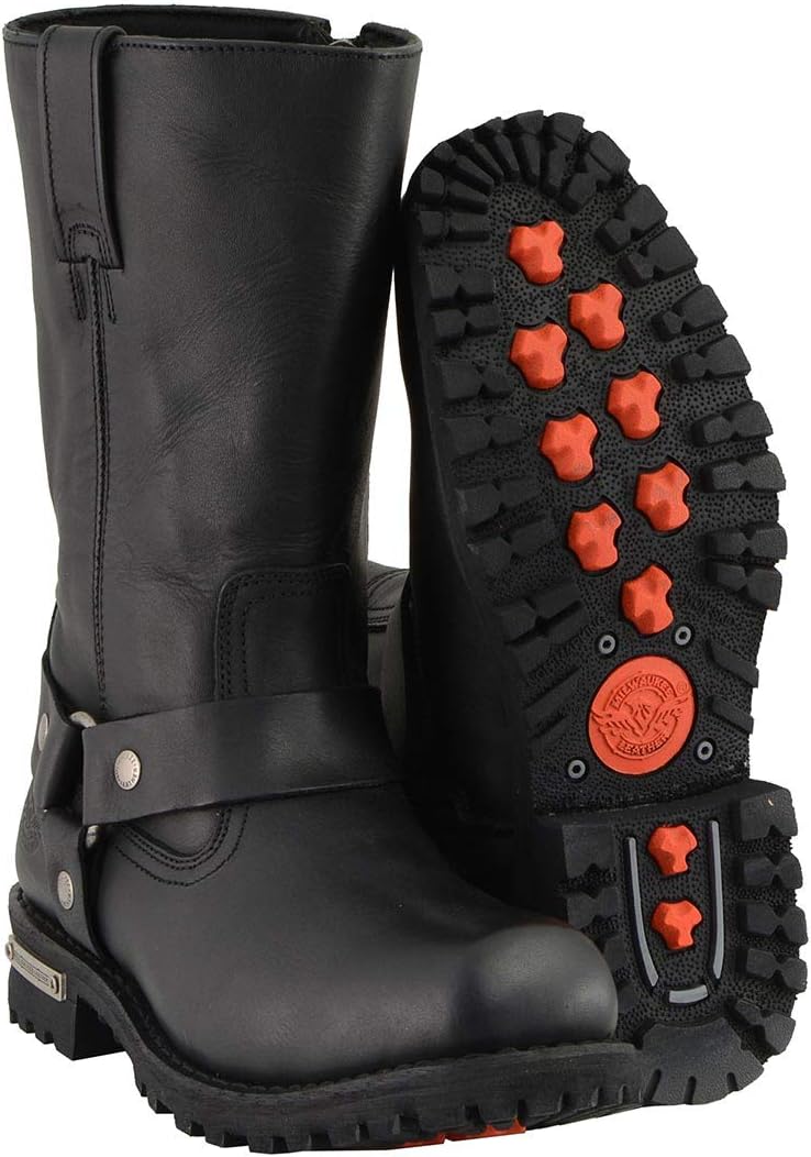 Milwaukee Leather Men's Classic Premium Leather Harness Motorcycle Boots Collection MBM
