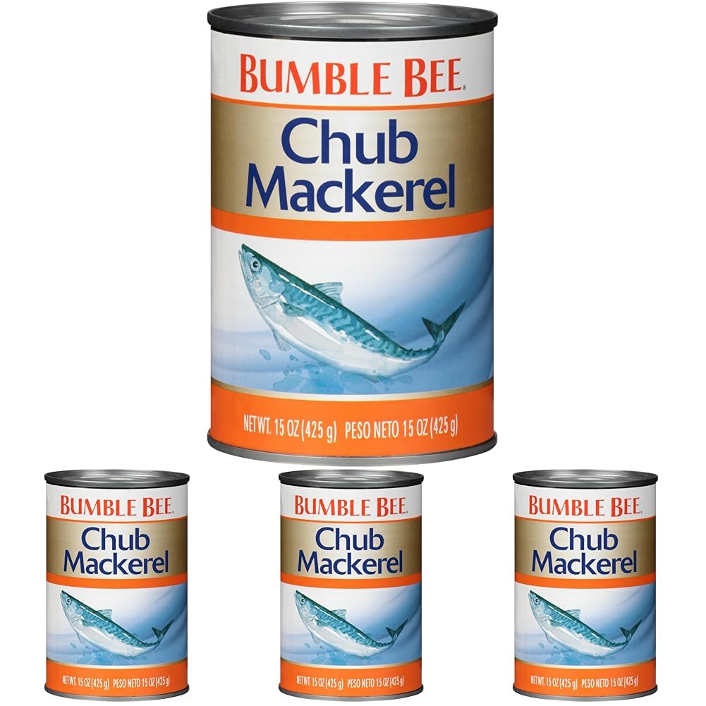 Bumble Bee Chub Mackerel, 15 oz Can (Pack of 12) - Canned Mackerel Fish, High Protein Keto Food, Gluten Free