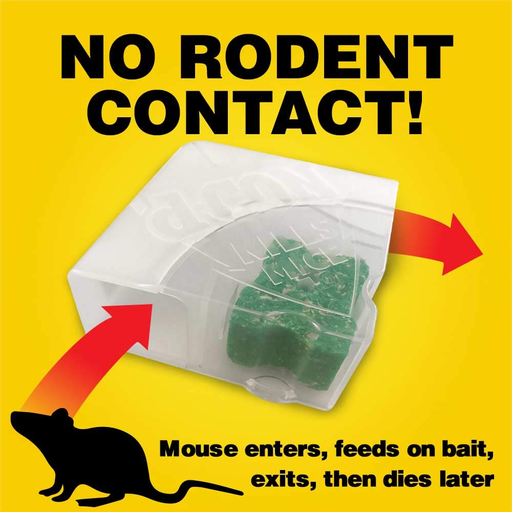 d-CON Refillable Corner Fit Mouse Bait Station, 1 Trap + 18 Bait Refills