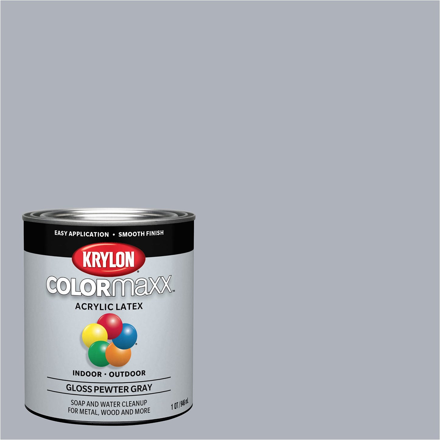 Krylon K05615007 COLORmaxx Acrylic Latex Brush On Paint for Indoor/Outdoor Use, ½ Pint, Satin White