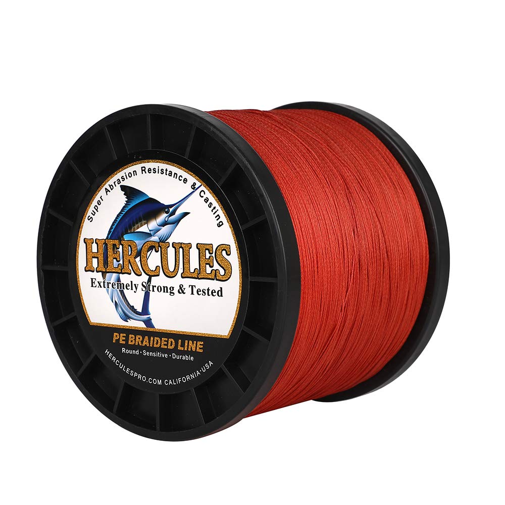 HERCULES Cost-Effective Super Cast 8 Strands Braided Fishing Line 10LB to 300LB Test for Salt-Water,109/328/547/1094 Yards(100M/300M/500M/1000M),Diam.#0.12MM-1.2MM,Hi-Grade Performance,Variety Colors