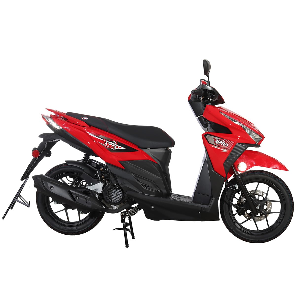 X-PRO Orion 200 Gas Moped Adult Gas Street Moped with 14" Wheels! LED Headlight!
