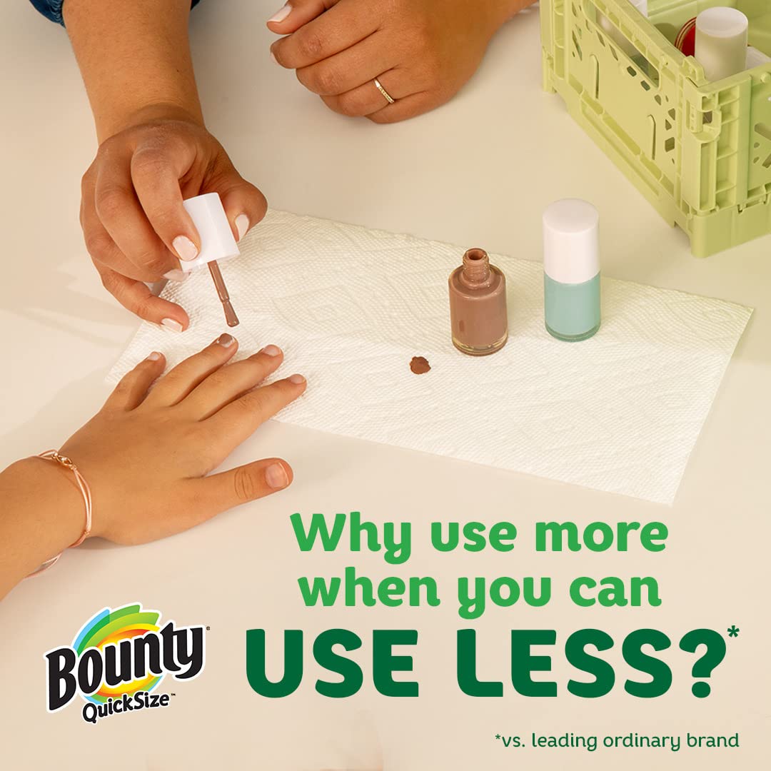 Bounty Paper Towels Quick Size, White, 16 Family Rolls = 40 Regular Rolls (Packaging May Vary)