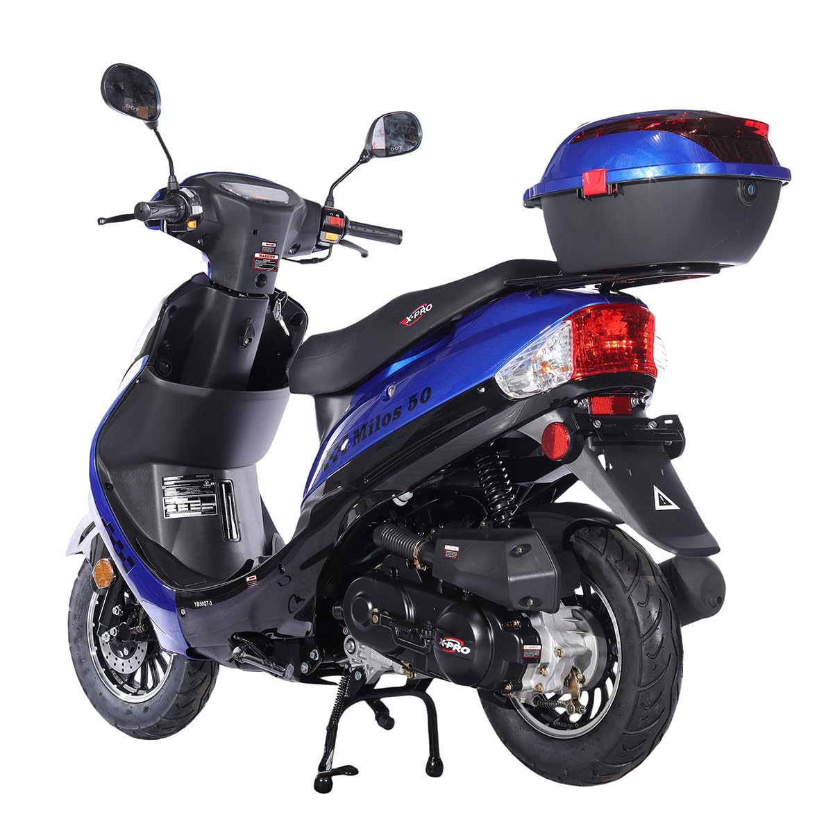 X-PRO Milos 50 Moped with 10" Aluminum Wheels, Electric/Kick Start! (Red)