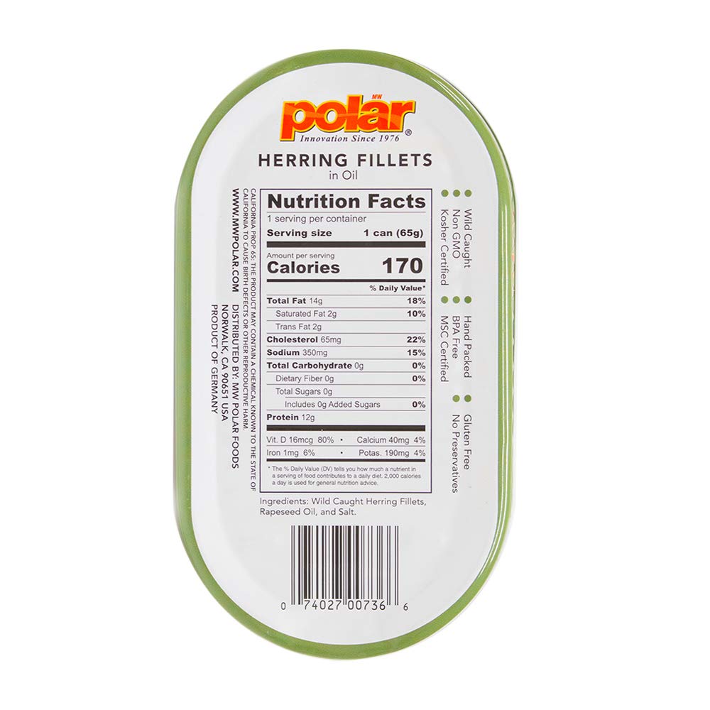 MW Polar Herring, Smoked in Canola Oil, 6.7-Ounce