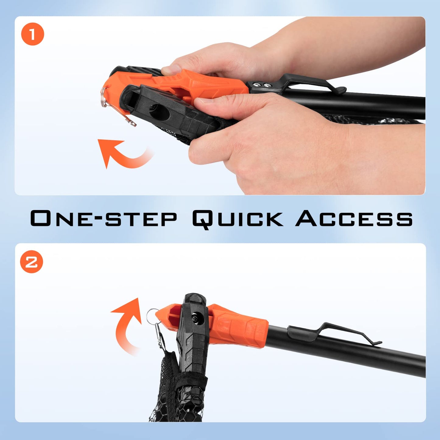 KastKing Pontus Fishing Net, Foldable & Lightweight Landing Net with Built in Length Scale, Strength Aluminum Handle, Fishing Gear and Gift for Men