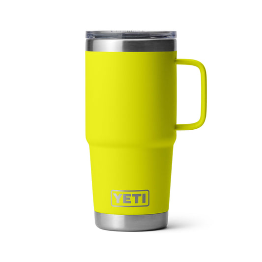 YETI Rambler 20 oz Travel Mug, Stainless Steel, Vacuum Insulated with Stronghold Lid, Firefly Yellow