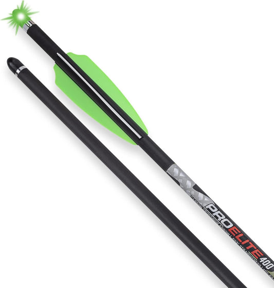 TenPoint Lighted Pro Elite 400-20" Carbon Crossbow Arrows, Pack of 3 - with Alpha-Blaze Lighted Nock & Alpha-Nock HP & HP Aluminum Bushing - Essential for Crossbow Hunting