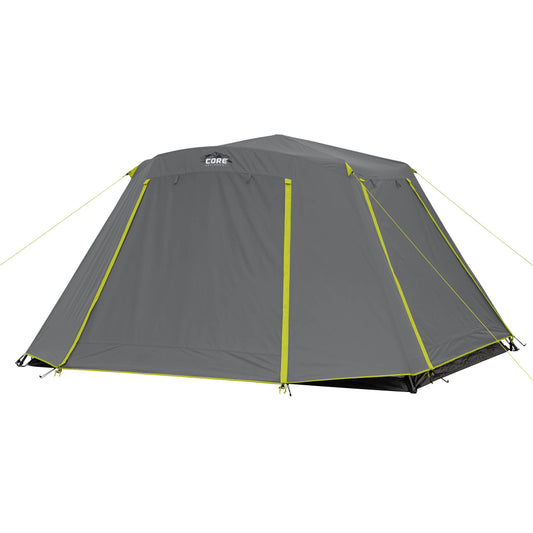 CORE Instant Cabin Tents | 6 Person / 9 Person / 10 Person / 12 Person Family Cabin Multi Room Pop Up Tents Car Camping | Included Storage Pockets for Camping Accessories