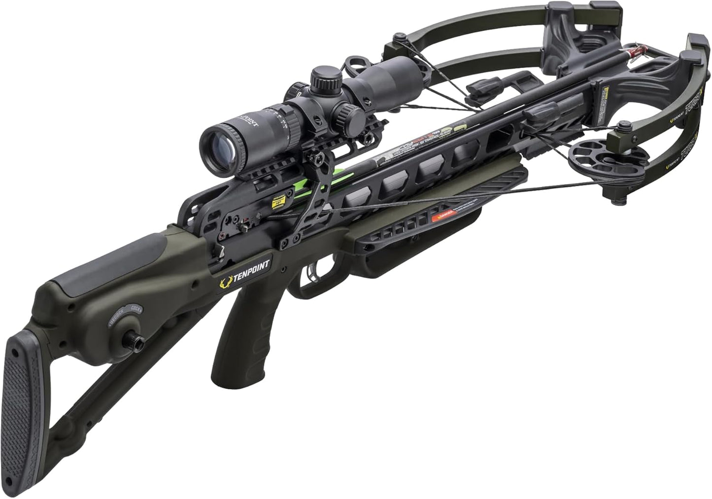 TenPoint Turbo X Crossbow, Moss Green - 415 FPS - Equipped with 100-Yard RangeMaster Scope, ACUslide Cocking & De-Cocking System + S2 Trigger