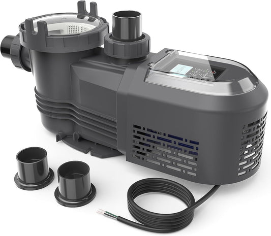 Aquastrong Variable Speed Pool Pump, 3 HP, 220V, 11359GPH, In/Above Pool Pump, Energy Efficient, High Flow, Powerful Self Primming Swimming Pool Pumps with Filter Basket