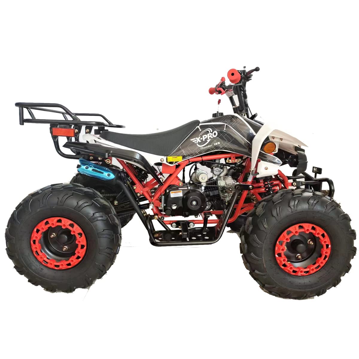 X-PRO 125cc ATV with Automatic Transmission w/Reverse, LED Headlights, Big 19"/18" Tires! (Red, Factory Package)