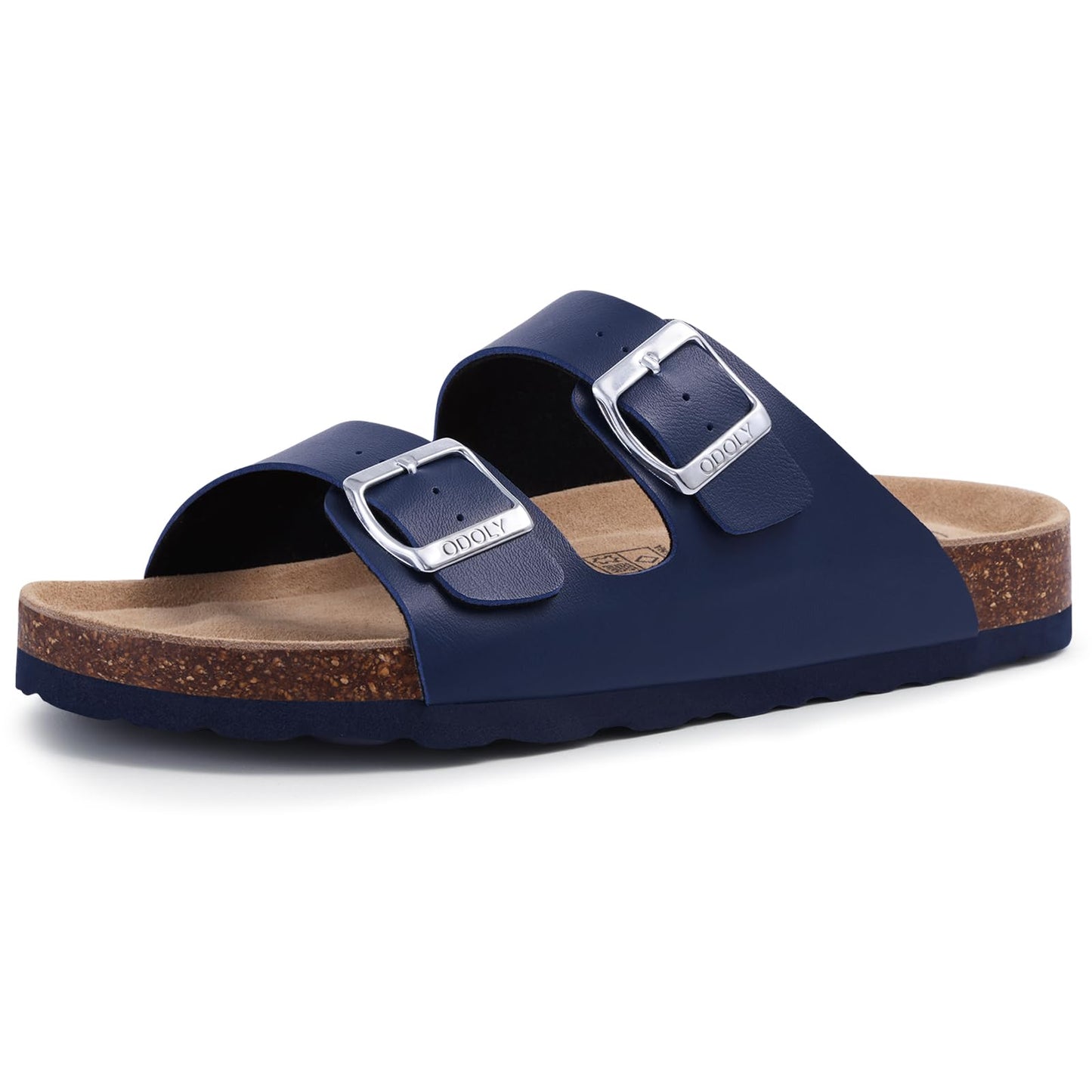 Unisex Cork Footbed Slide Sandal, Arch Support Summer Outdoor Sandals with Adjustable Buckle for Women and Men
