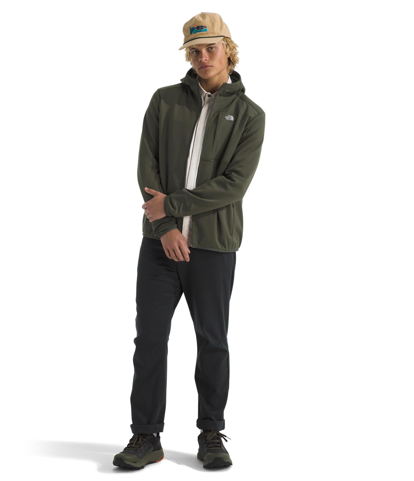 THE NORTH FACE Men's TNF Performance Fleece Full Zip Hoodie | Lightweight Hooded Top, Elastic Binding & Zip Pockets