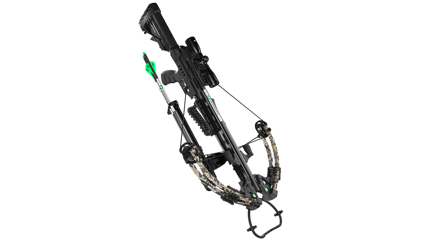 CenterPoint Archery Sniper Elite 385 Crossbow Package C0004 With 4x32mm Scope, Quiver And Arrows, Black/Camo