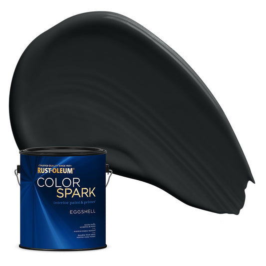 Rust-Oleum Color Spark Interior Paint and Primer in One, Eggshell, Black, 1 Gallon