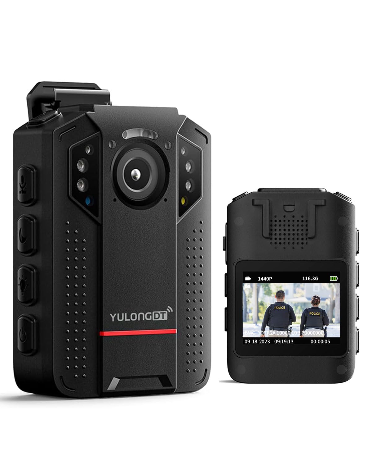 YULONGDT 128GB QHD 1440P Body Cameras with Audio and Video Recording, Multifunctional Body Camera with Night Vision,Loop Recording,3300mah Battery, Waterproof for Police,Delivering,Personal Recording