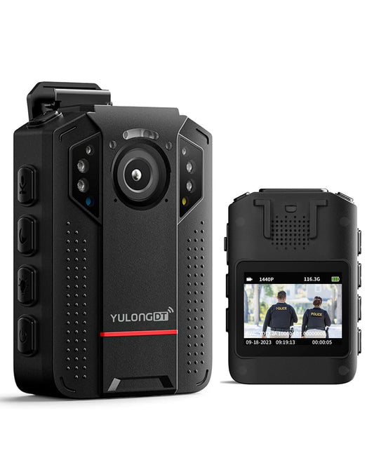 YULONGDT 128GB QHD 1440P Body Cameras with Audio and Video Recording, Multifunctional Body Camera with Night Vision,Loop Recording,3300mah Battery, Waterproof for Police,Delivering,Personal Recording