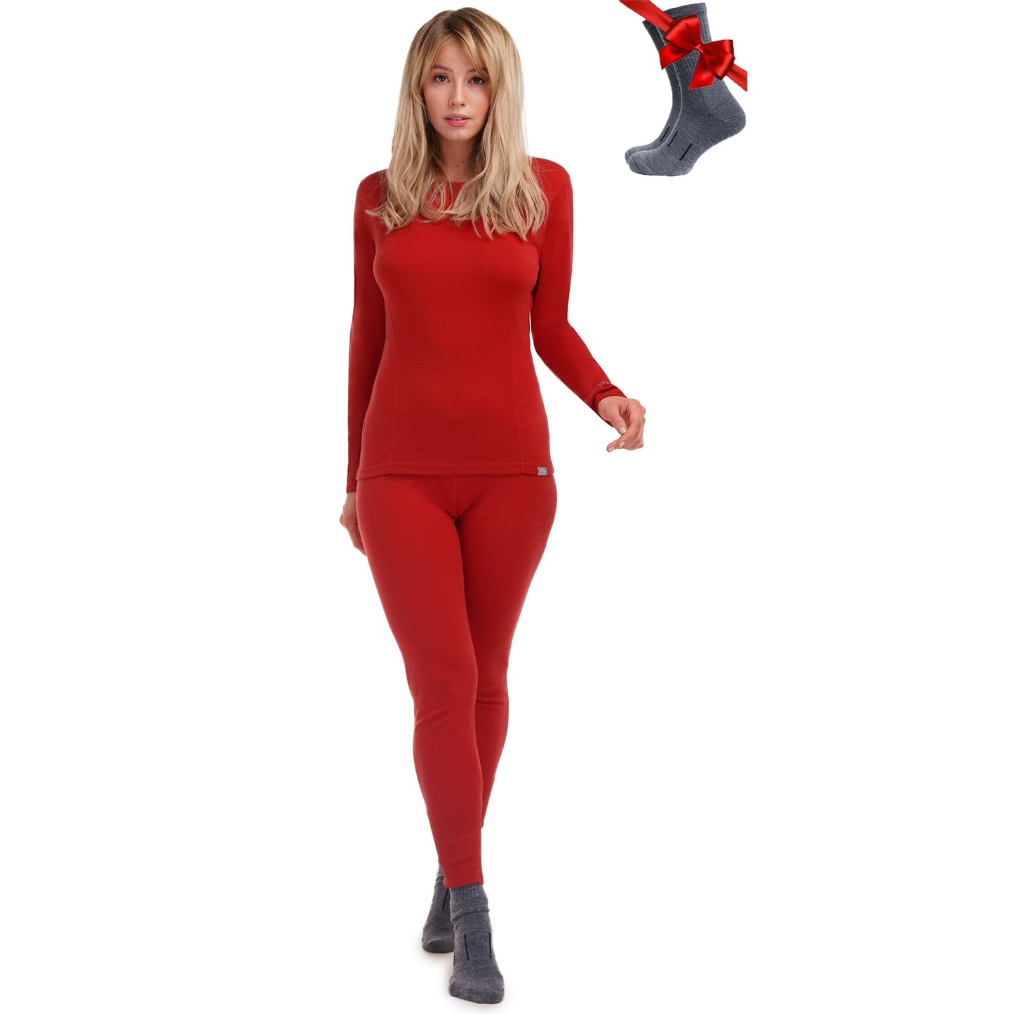 Merino.tech Merino Wool Base Layer Women Set - Heavyweight, Lite, Midweight Merino Thermal Underwear For Women Top, Bottom