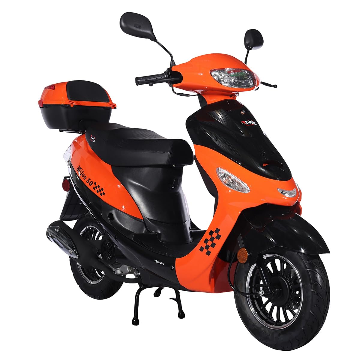 X-PRO Milos 50 Moped with 10" Aluminum Wheels, Electric/Kick Start! (Red)