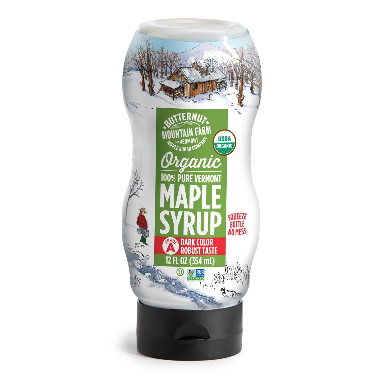 Butternut Mountain Farm Pure Vermont Maple Syrup, Grade A, Dark Color, Robust Taste, All Natural, Easy Pour, 32 Fl Oz, 1 Qt (Prev Grade B)