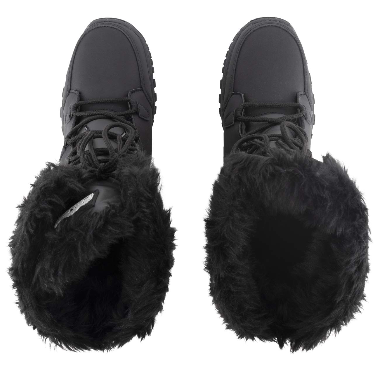 POLAR Womens Quilted Faux Fur Cuff Winter Duck Rubber Sole Durable Snow Rain Outdoor Boots