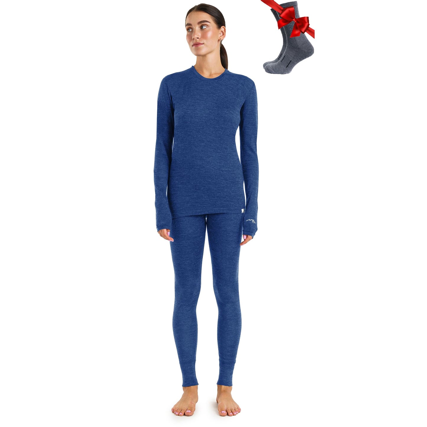 Merino.tech Merino Wool Base Layer Women Set - Heavyweight, Lite, Midweight Merino Thermal Underwear For Women Top, Bottom