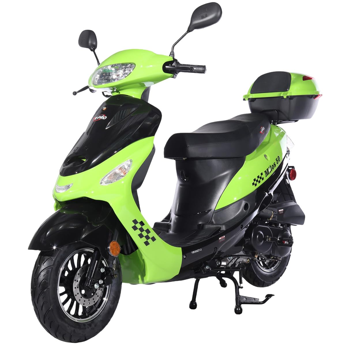 X-PRO Milos 50 Moped with 10" Aluminum Wheels, Electric/Kick Start! (Red)