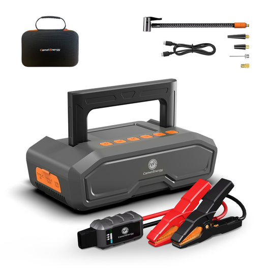 Jump Starter with Air Compressor, 4000A Peak Car Battery Jumper for 9L Gas, 8L Diesel - Portable 12V Battery Charger Booster with 150 PSI Tire Inflator, Jump Box Car Battery Jumper Starter Portable