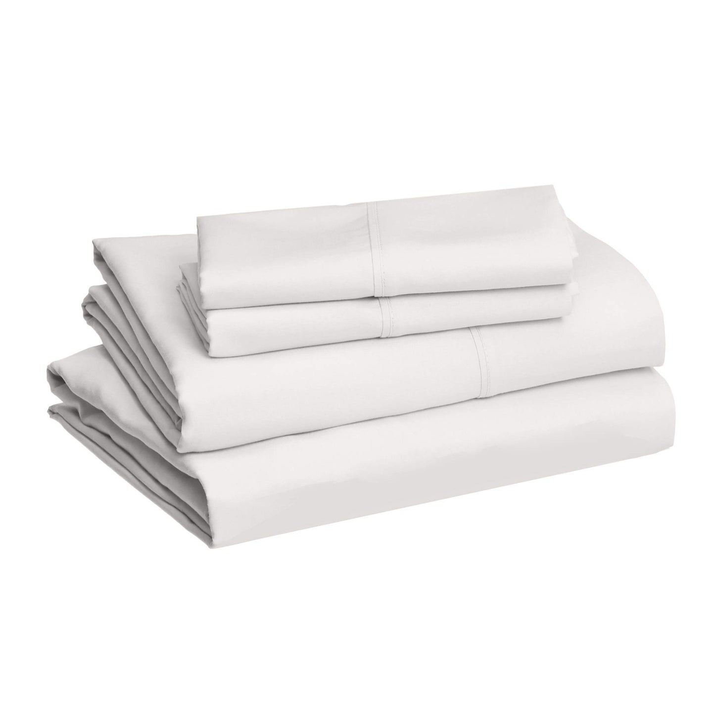 Amazon Basics Breathable, Ultra-Soft, Wrinkle-Free, Machine Washable Microfiber 4 Piece Bed Sheet Set with 14-Inch Deep Pockets, King, Cream, Solid
