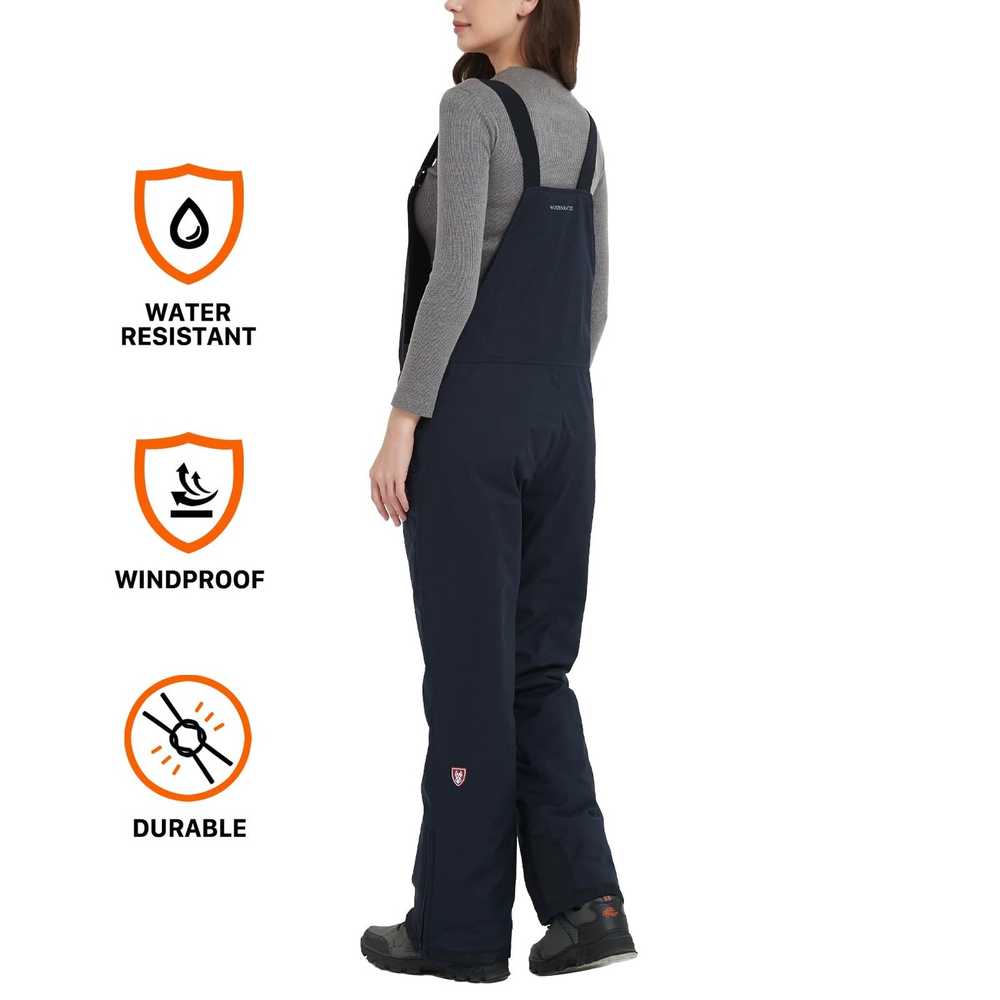 Women's Waterproof Heated Insulated Bib Overalls with Battery Pack