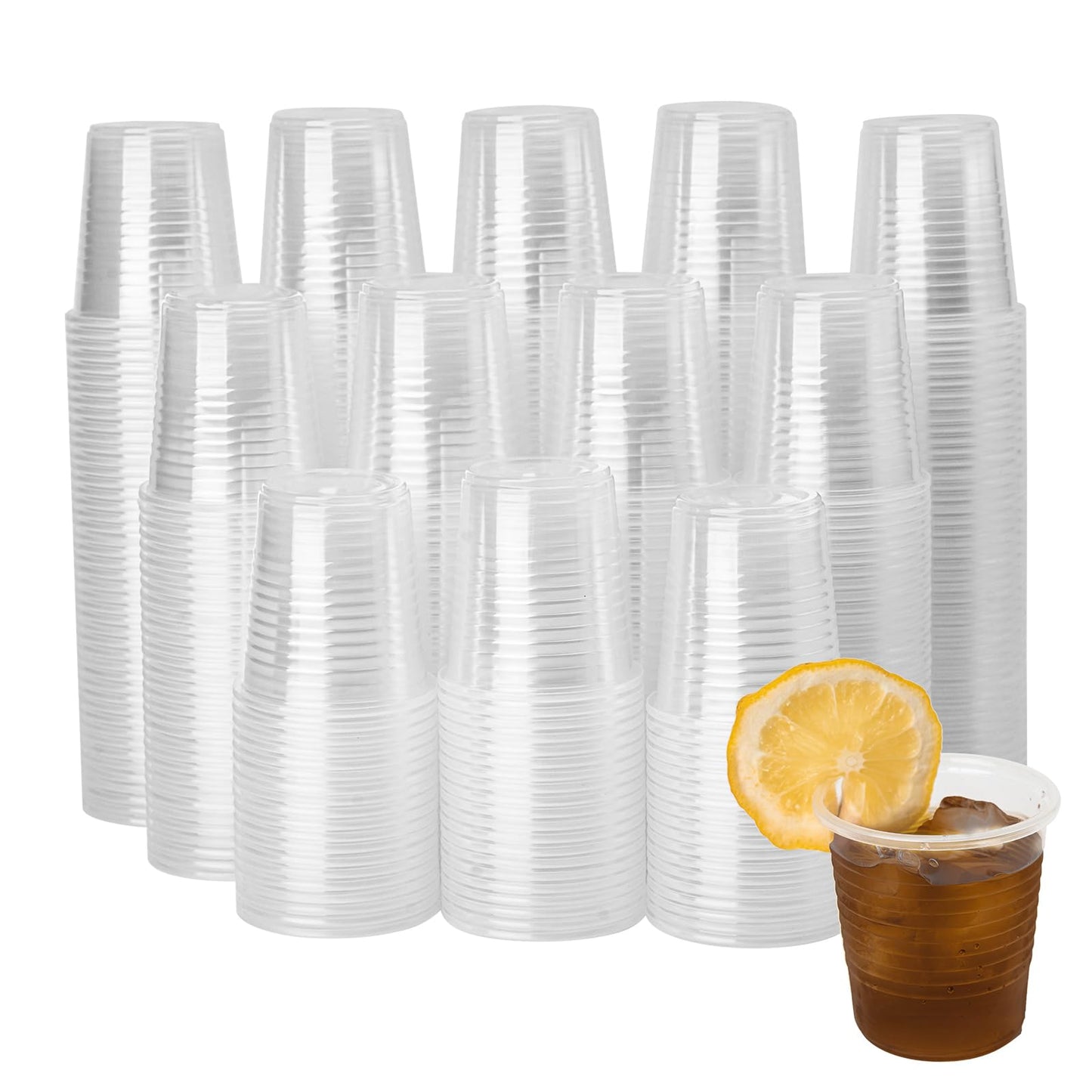 YEEHAW 9 oz Plastic Cups, 500 Pack - Clear Disposable Drinking Water Cups for Cold Beverages, Ideal for Party