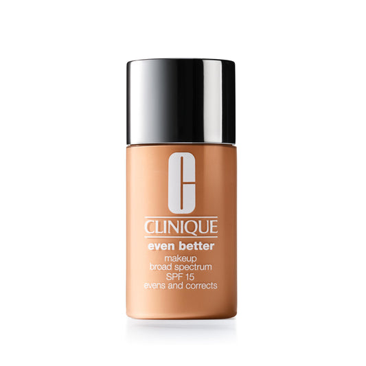 Clinique Even Better Makeup Foundation Broad Spectrum SPF 15 | Medium Coverage + Natural Finish | With Vitamin C | Evens Skin Tone + Reduces Dark Spots, Toffee, 1 Fl Oz